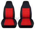 Black and Red Velour Truck Bucket Seat Covers J7209