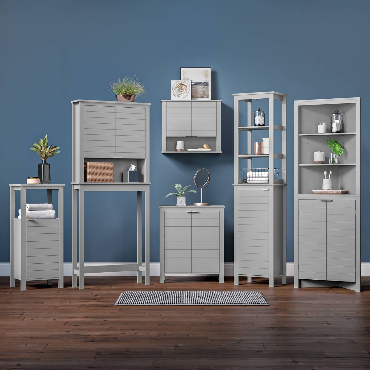 Gray Single Door Floor Cabinet V82677