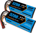 3S Lipo Battery 5200mAh 11.1V 60C Hard Case with Deans Connector (2 Pack) O838202
