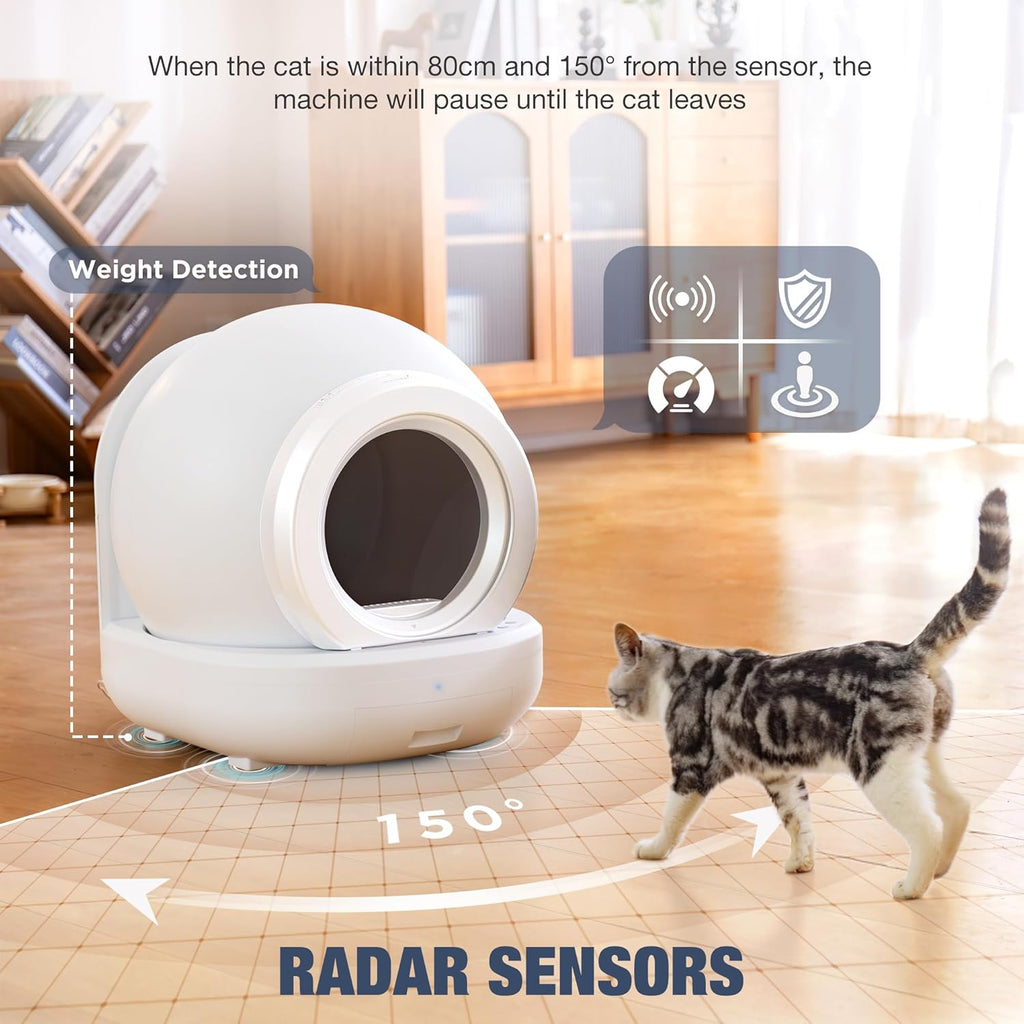 Automatic Self Cleaning Large Capacity Cat Litter Box (Pure White) R58292