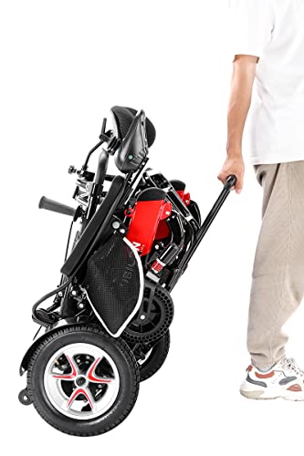 Reclining Foldable Electric Wheelchair with Dual 12AH Lithium Batteries O911