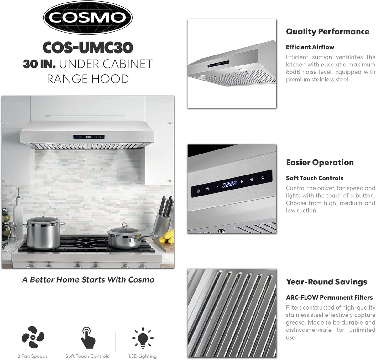 30 inch Stainless Steel Under Cabinet Range Hood M62755