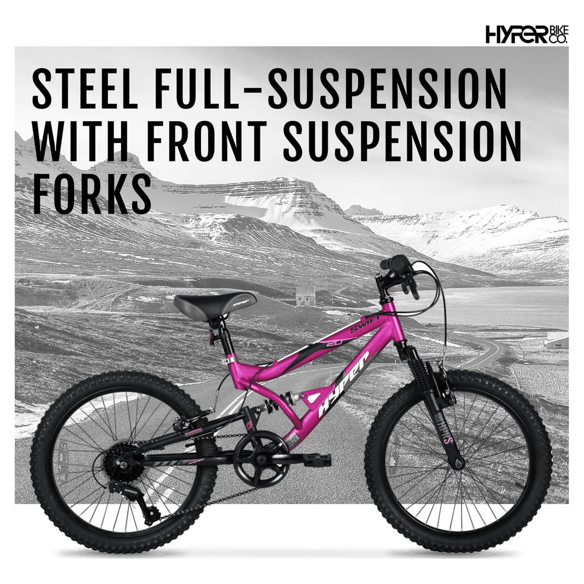 20 Girl's Mountain Bike for Kids, Magenta T175083