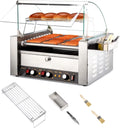 2000W 11 Rollers Hot Dog Roller Grill Cooker Machine with Bun Warmer G949481