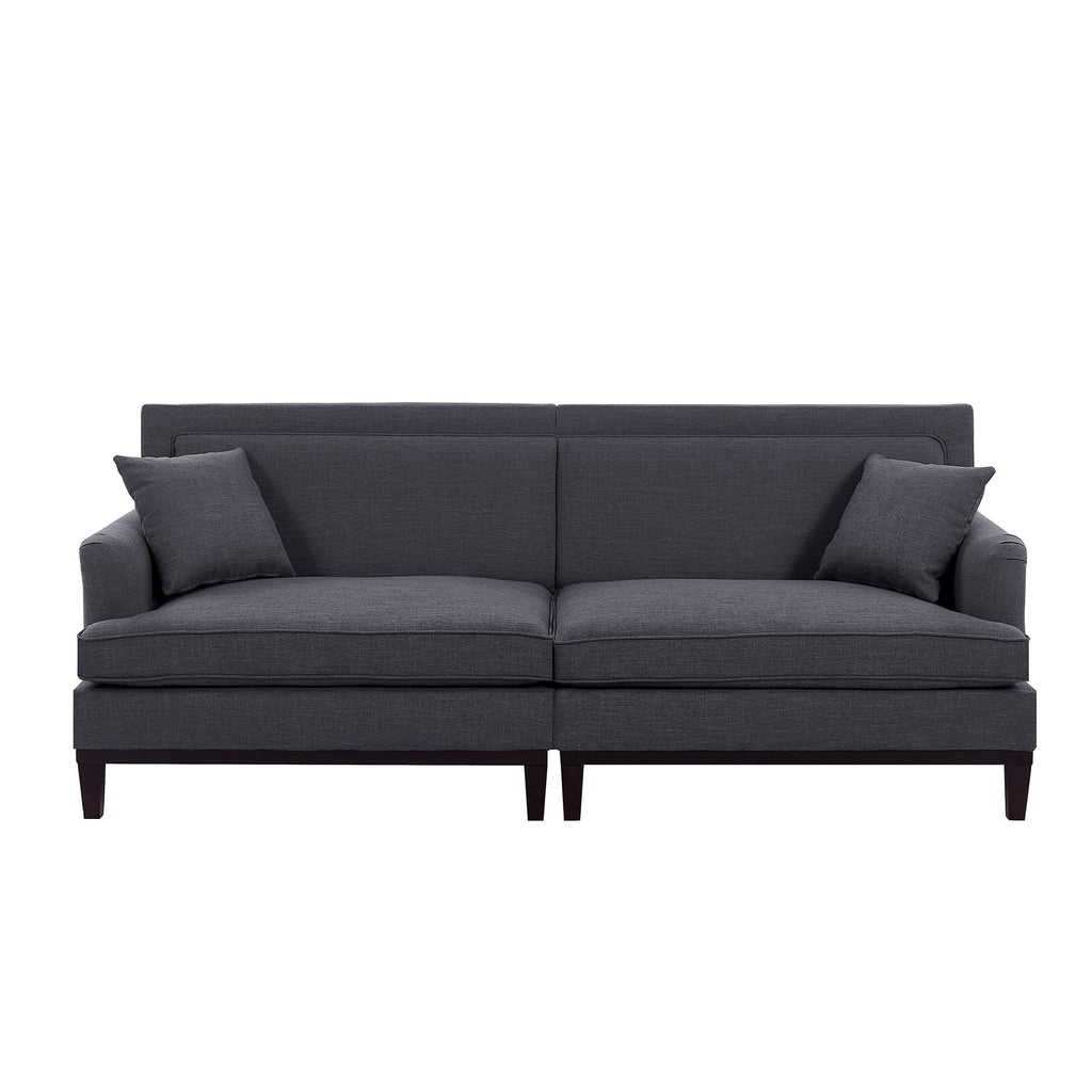 Gray Upholstered Sofa with Wooden Legs N4539