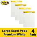 Super Sticky Easel Pad, 25" x 30", White, 30 Sheets/Pad, 4 Pads/Pack J850849