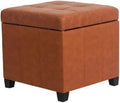 Square PU Leather Tufted Cube Ottoman Z100449