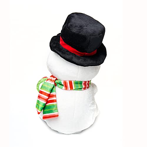 Animated Christmas Snowman LED Light Plush Toy 12 Inches V9321