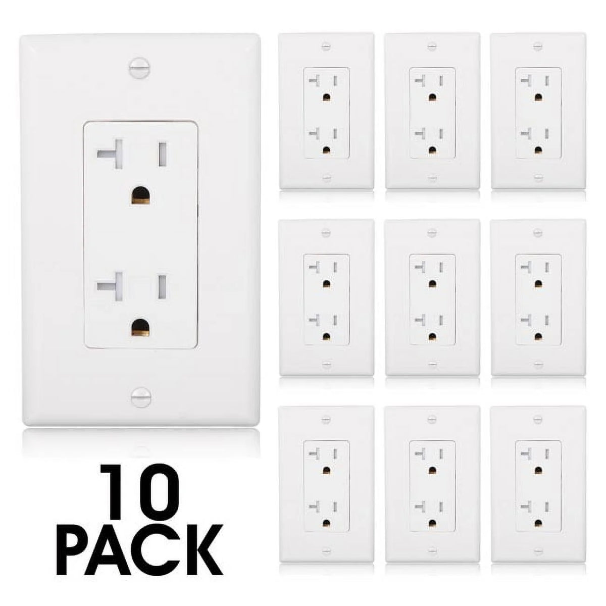 20A Tamper Resistant Decorative Electrical Outlet 10 Pack G797200