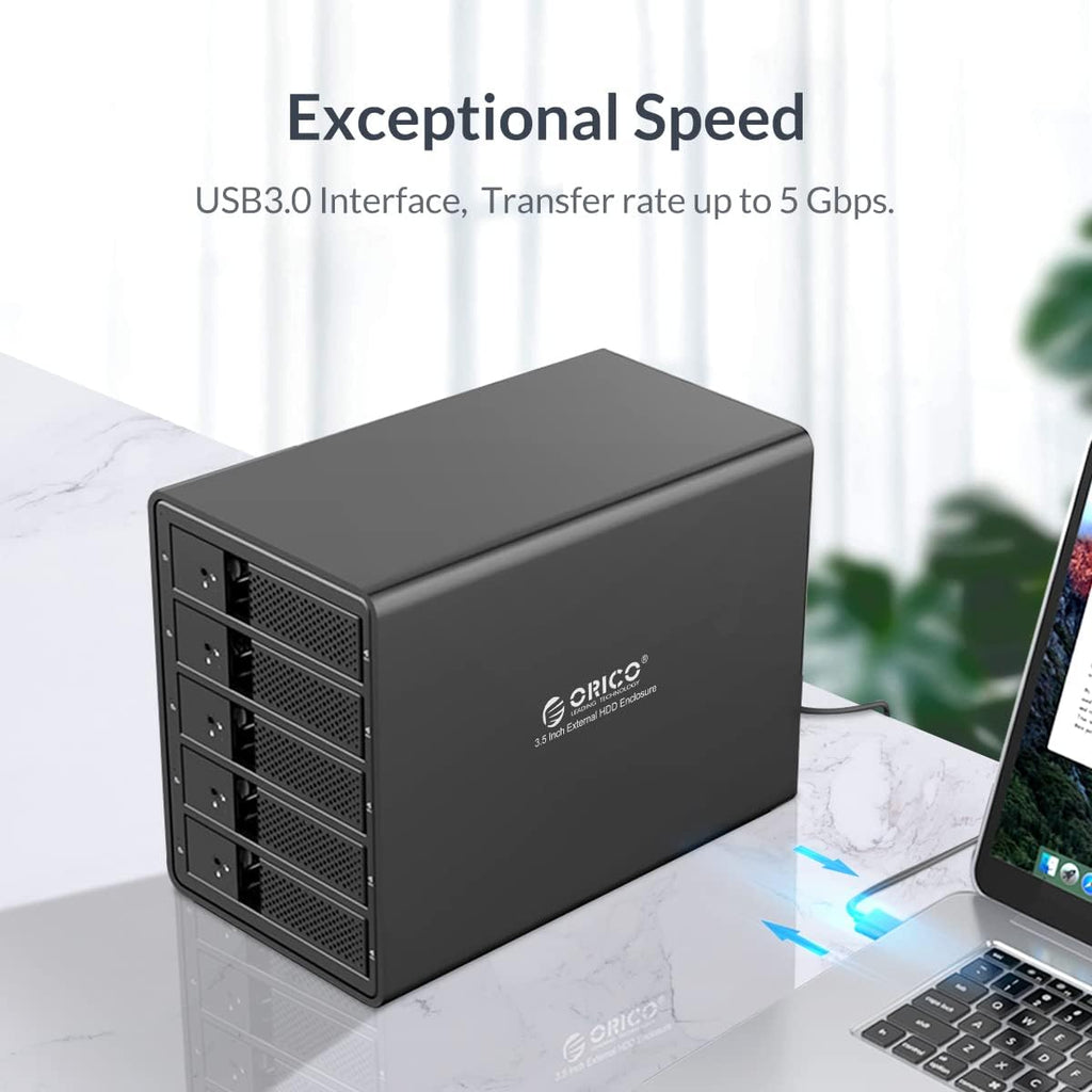 5 Bay USB 3.0 to SATA Aluminum Alloy RAID External Hard Drive Enclosure Z90878