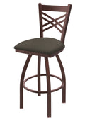 30x22 Catalina Bronze Swivel Stool with Axis Willow Seat S7527