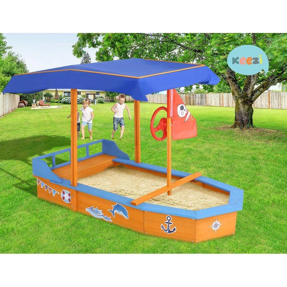 Boat-Shaped Canopy Sand Pit U9041