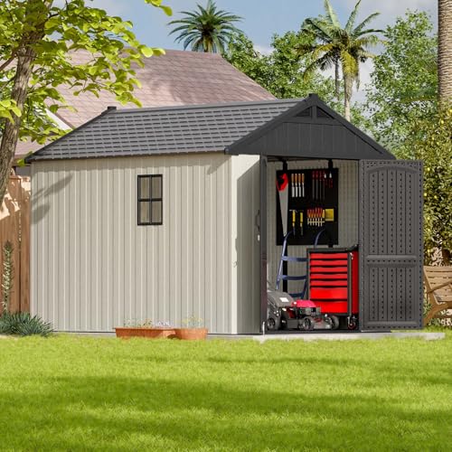 6x4 FT Plastic Outdoor Storage Shed Light Grey K87720