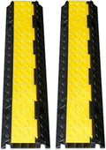Cable Protector 2 Pack, 3 Channel PVC Rubber, 44000lbs Capacity Heavy Duty M8046