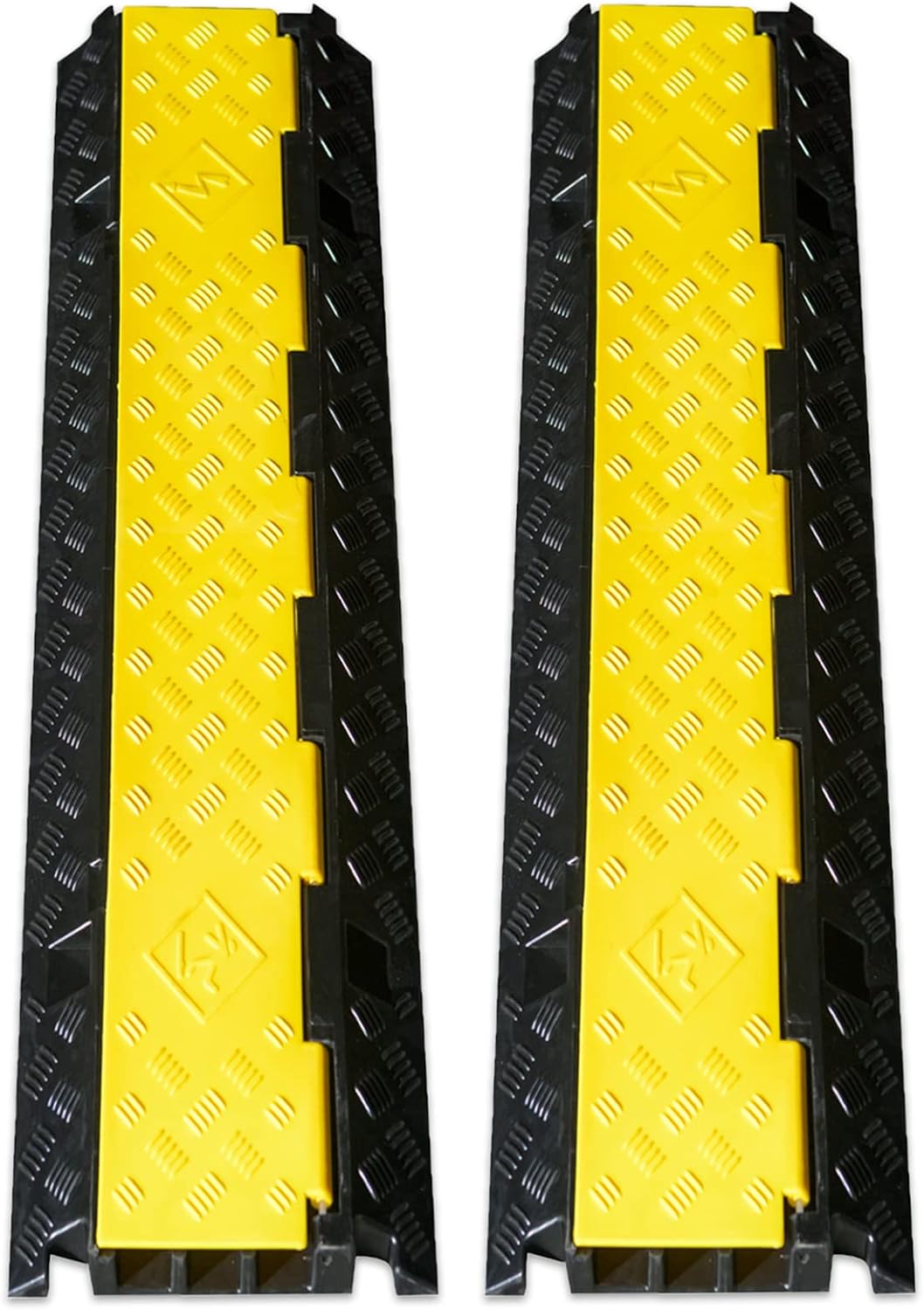 Cable Protector 2 Pack, 3 Channel PVC Rubber, 44000lbs Capacity Heavy Duty M8046