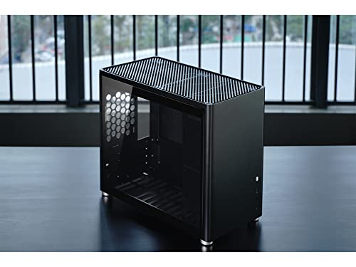 White Mini Micro ATX Tower Computer Case, Aluminum/Steel/Tempered Glass R948798