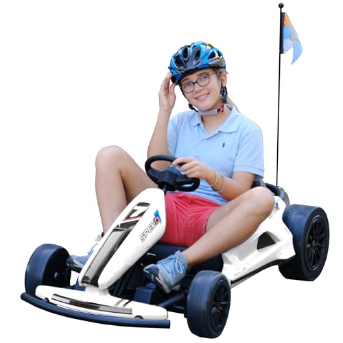 24V 10Ah Electric Go Kart with Drifting Function, 2WD Ride On Car, White G10220