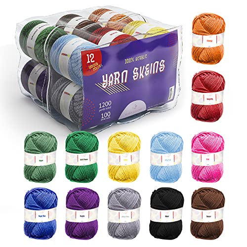 43 Piece Crochet Kit with 9 Crochet Hooks Set and 55 Yards of Yarn, Canvas Tote Bag S428