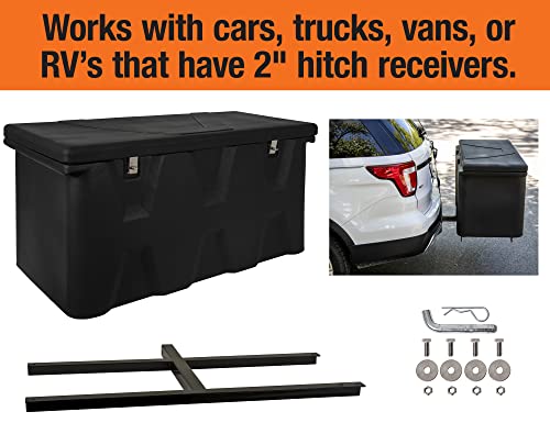 Large Poly Cargo Carrier Utility Storage Bin Box, 23x51x26 Inches, Black W16547