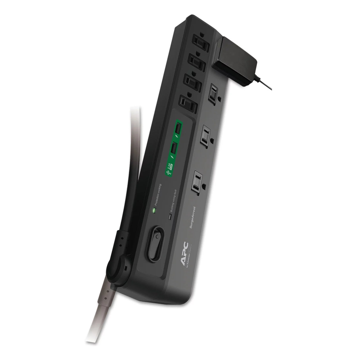 8-Outlet Surge Protector Power Strip with USB Charger Ports, 2880 Joules B60298