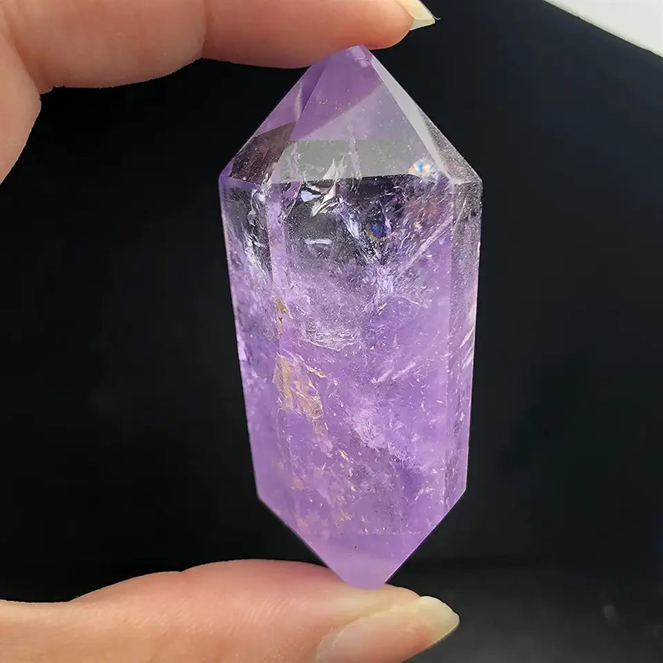 Amethyst Rough Stone Natural Quartz Crystal Wand Point Polished Healing Stones N355