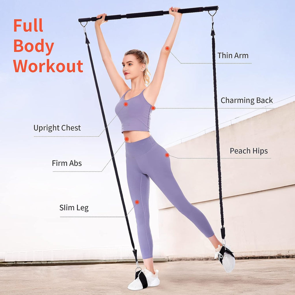 Resistance Band Bar with Easy Grip Foam, 43'' Length, Max Load 500lbs, Pack of 2 A70351