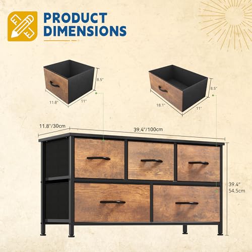 Fabric 5 Drawer Dresser C756649