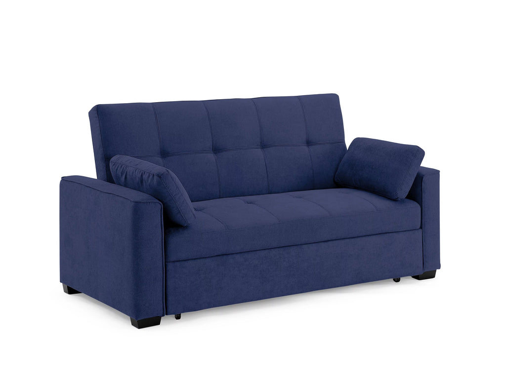 Navy Chenille Queen Size Sleeper Sofa Z7441