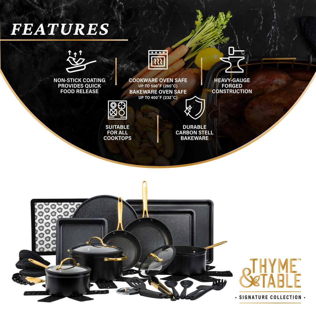32-Piece Non-Stick Cookware & Bakeware Set, Black W66482
