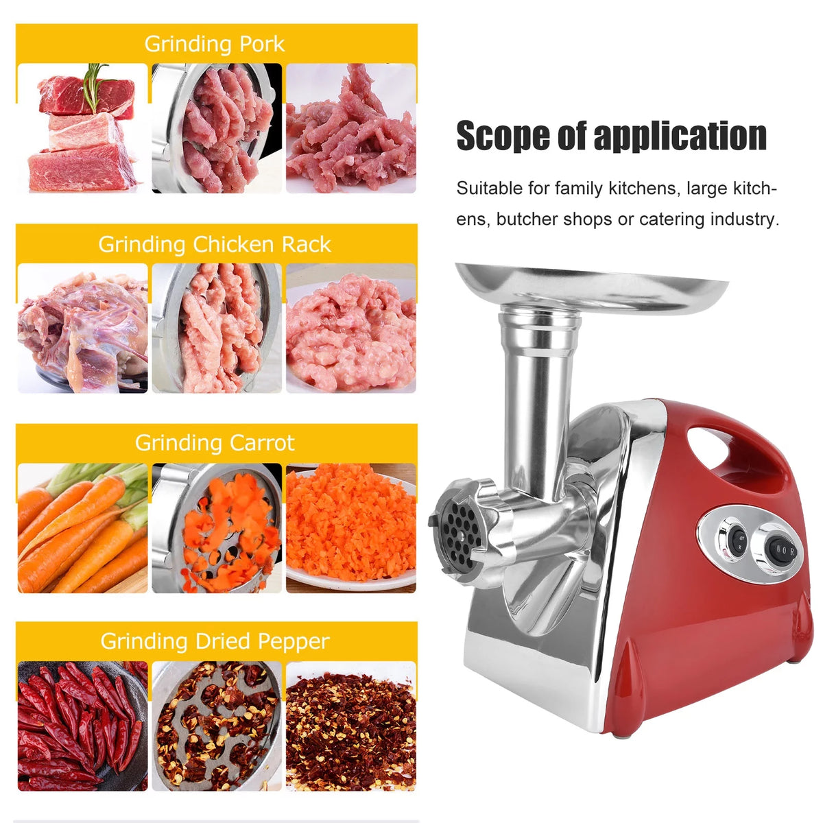 2800W Stainless Steel Electric Meat Grinder and Sausage Stuffer Z797099