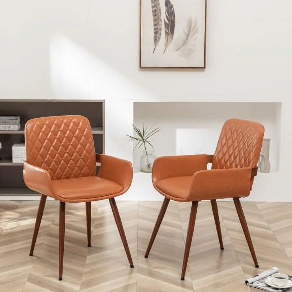 Beige Fabric Bentwood Frame Dining Chairs Set of 2 with Armrest Y146816