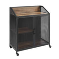 33x22 Rustic Oak Wood Bar Cabinet J67304