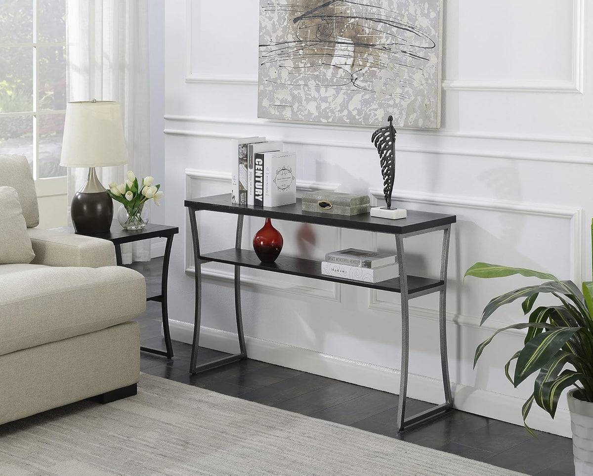 Console Table, Espresso / Slate Gray Frame J285758