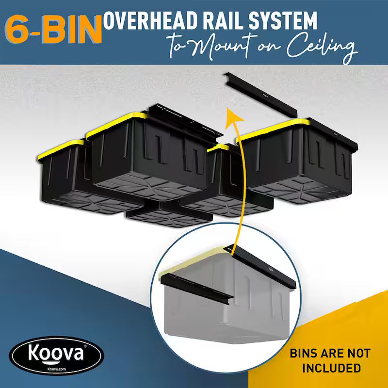Adjustable Height Black Ceiling Mounted Storage Rack D227