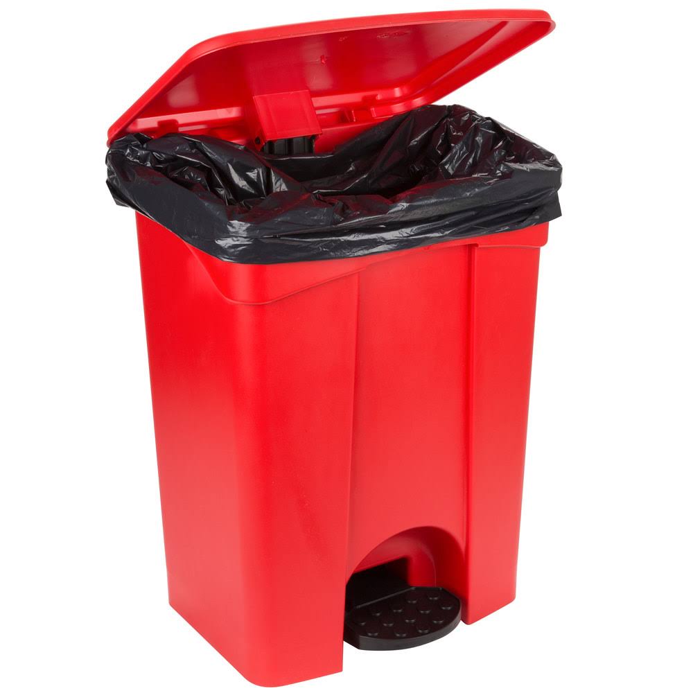 18 Gallon Red Step on Trash Can W821428