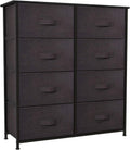 8 Drawer Fabric Dresser with Steel Frame and Wooden Top H59898
