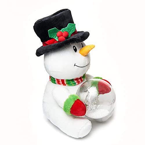 Animated Christmas Snowman LED Light Plush Toy 12 Inches V9321
