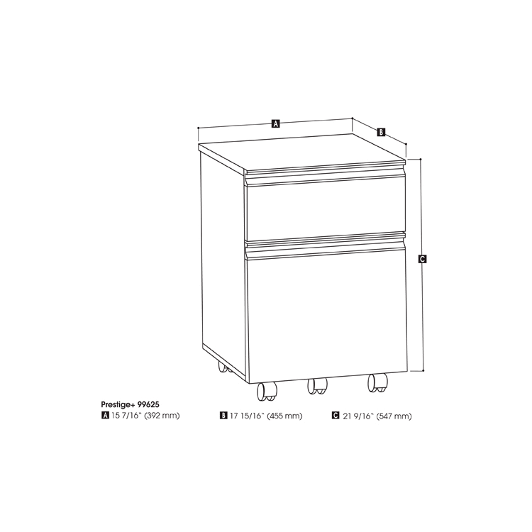2 Drawer Vertical Mobile File Cabinet K8367