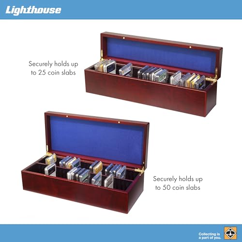 Mahogany Wood Grain Coin Box for 50 Slabs V69469