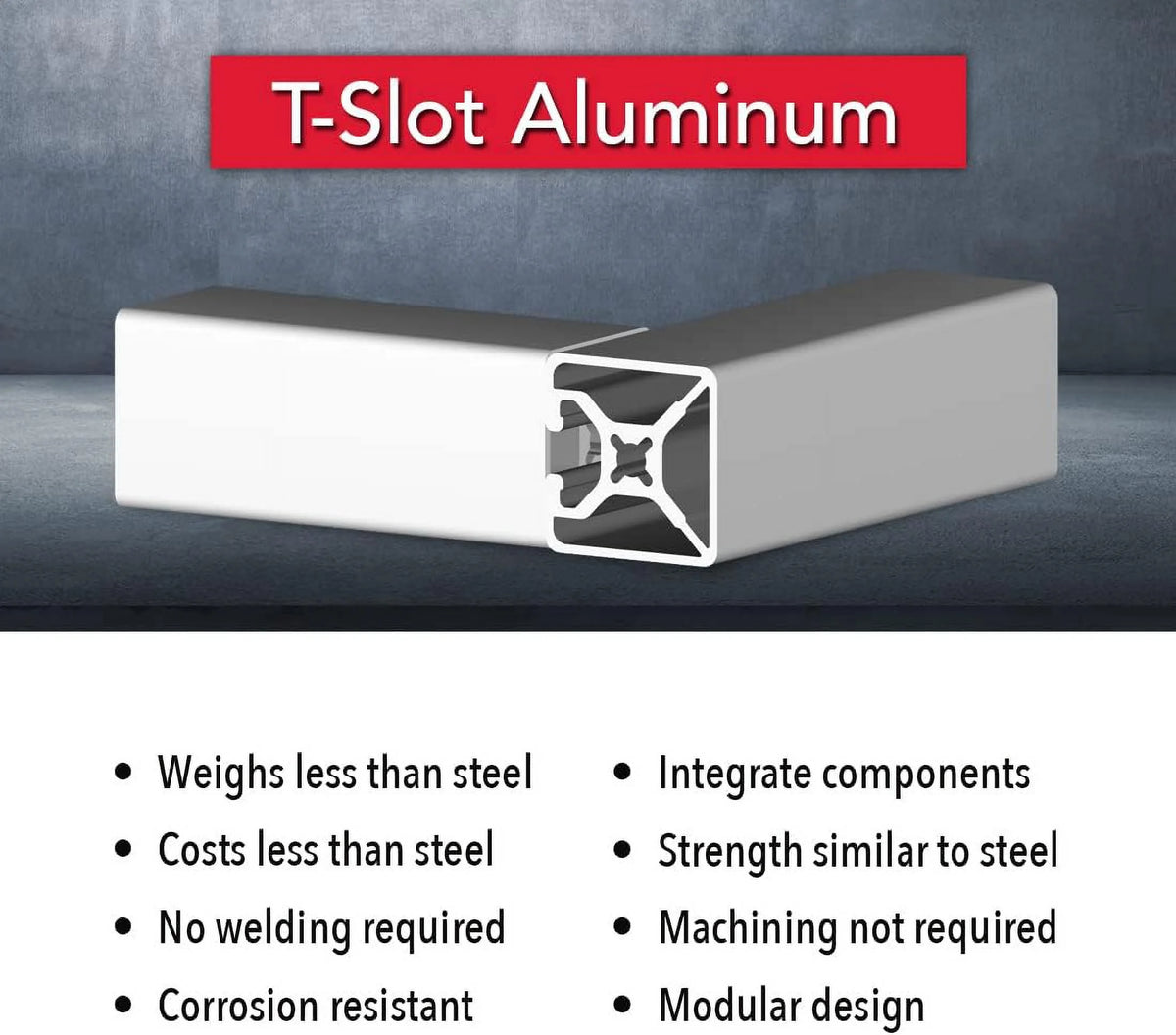Aluminum 1.5" X 1.5" Single Channel Extrusion 48" Long S959