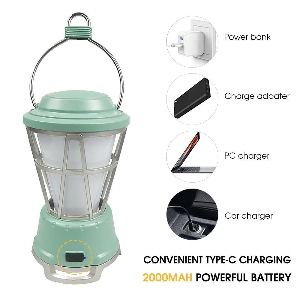 Vintage USB Rechargeable Hanging Lantern LED Night Light S542160