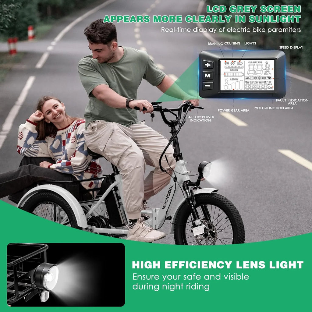 48V 20" Fat Tire 3 Wheel Folding Electric Tricycle P805