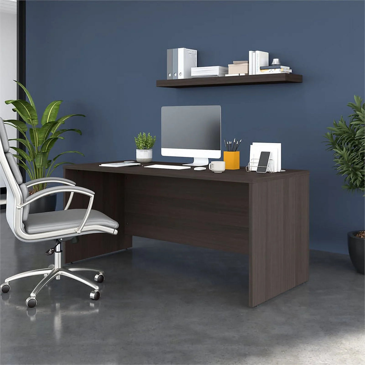 Storm Gray Engineered Wood Office Desk G98573