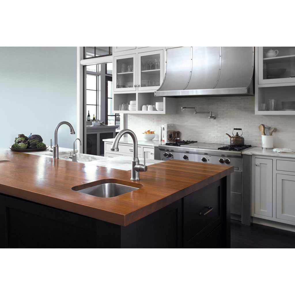 Steel Optik 2-Spray HighArc Pull-Down Kitchen Faucet W496