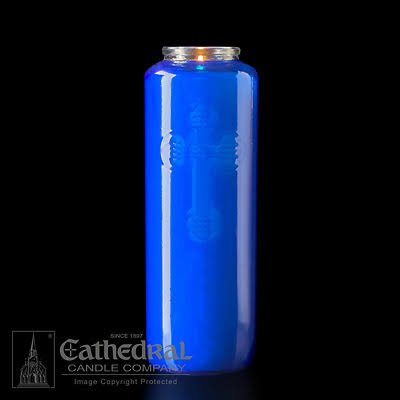 6-Day Glass Offering Candle Blue Case of 12 Y670397