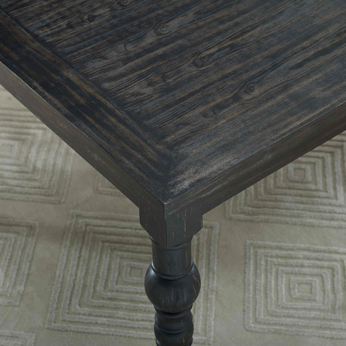 5-Piece Solid Wood Dining Table Set with 4 Upholstered Chairs Q834654