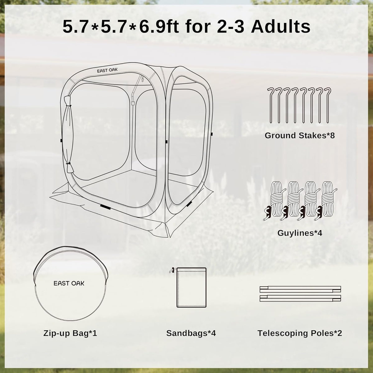 Light Green Pop-Up Screen Tent 6 x 6 FT with Carry Bag W498154