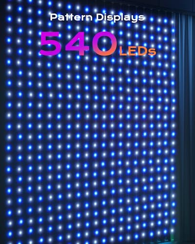 400 RGBIC LED Smart Curtain Fairy Lights, 6.6x6.6ft, IP65 Waterproof B3765
