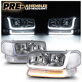 Switchback LED Tube DRL Headlights Assembly with 2 Pairs Pre-Assembled LED Bulbs B5118
