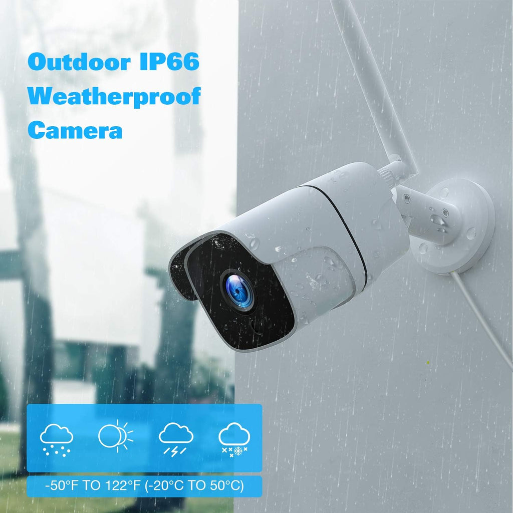 1080P Wireless Security Camera System with 1TB Hard Drive & 12 Monitor, 8CH NVR, 4pcs 2.0MP Outdoor IP Cameras T1854